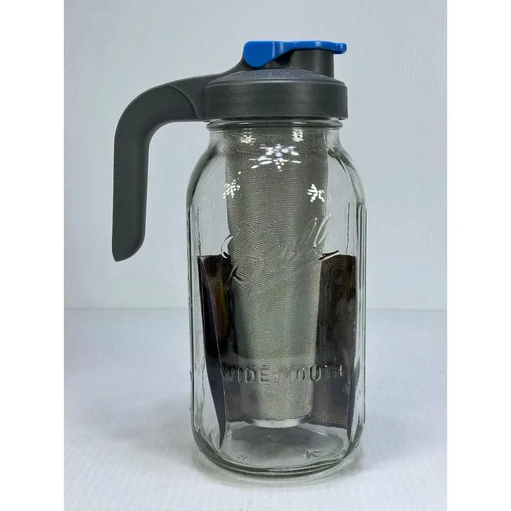 County Line Kitchen Ball Jar Cold Hot Brew Infuser Flip Top Mason Jar Brewer